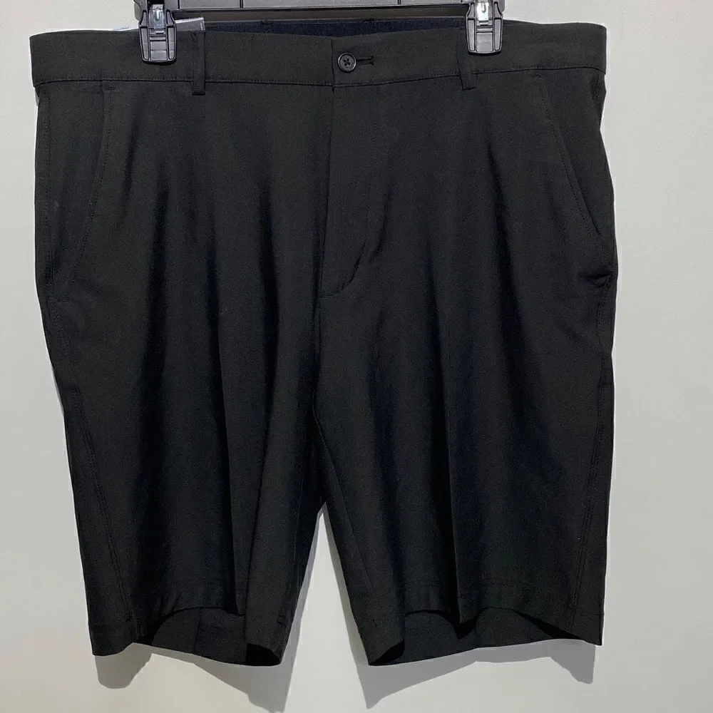 Greg Norman Men's Flat Front Chino Shorts In Black Size 36‎ NWT